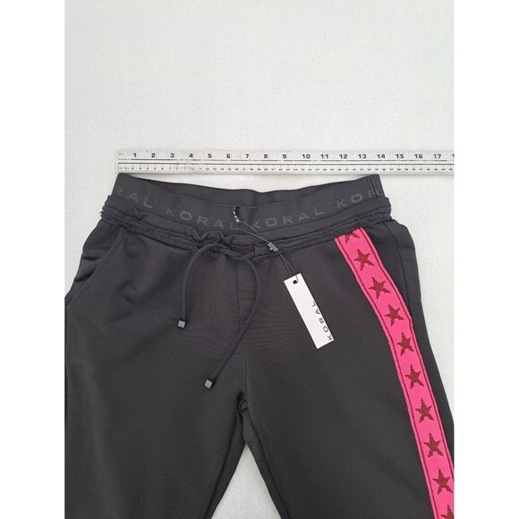 Revolve NEW Koral Activewear Napo Valo Sweatpant Pink Stars Strip Crop Small S - Picture 5 of 10